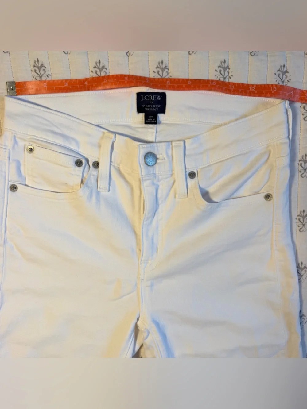 J.Crew 9” Mid-Rise Skinny Jeans – Crisp White – Size 27